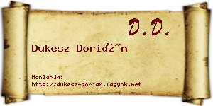 Dukesz Dorián névjegykártya